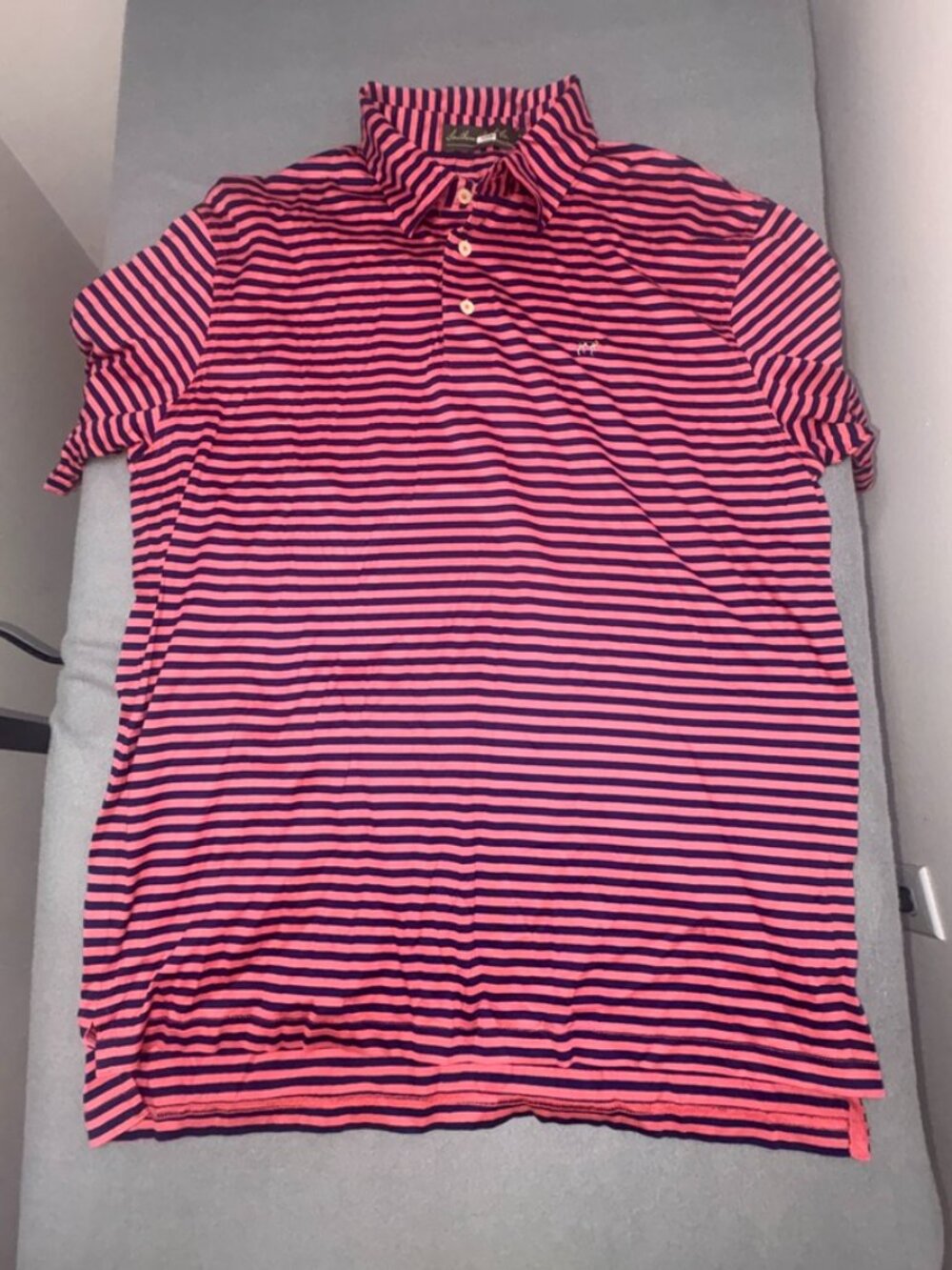 Men's Southern Point Co. Striped Performance Short Sleeve Polo size Large